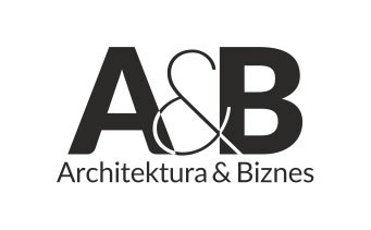 Logotyp składa się z dwóch drukowanych czarnych liter A i B. Litery połączone są ze sobą angielskim symbolem ampersand. Logo jest proste, minimalistyczne.