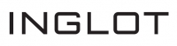 Logotyp marki kosmetycznej Inglot. Logotyp to czarny prostokąt z białym napisem Inglot. Litery są drukowane, czcionka jest wąska i kanciasta.